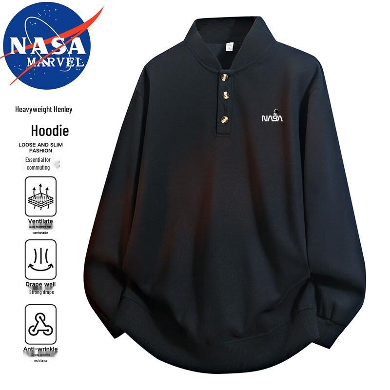 NASA MARVEL Men's Baseball Collar Sweatshirt