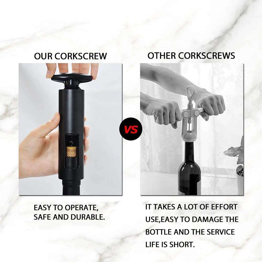 AIKARO - Self Pulling Corkscrew Wine Bottle Opener with Tin Foil Cutter