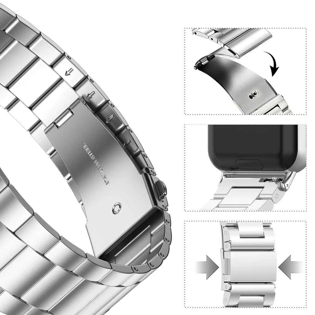 Samsung Galaxy Fit 3 İçin Paslanmaz Çelik Kordon Metal Bileklik Lüks İş Bandı Samsung Galaxy Fit3 SM-R390 Aksesuarları
