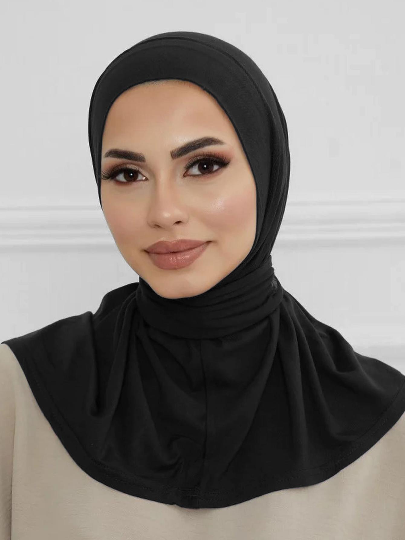 

Snap Fastener Instant Hijab For Muslim Women Ready To Wear Full Cover Head Wraps Scarf Islam Turban Caps Turbante Mujer