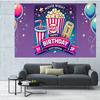 2D flat surface 1-piece polyester background banner for movie night suitable for birthday party decoration