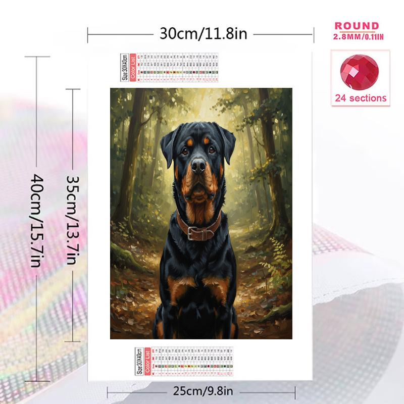 Rottweiler Pattern 3pcs 100% Round Full Drill 5D DIY Diamond Painting Embroidery Cross Stitch Rhinestone Décor