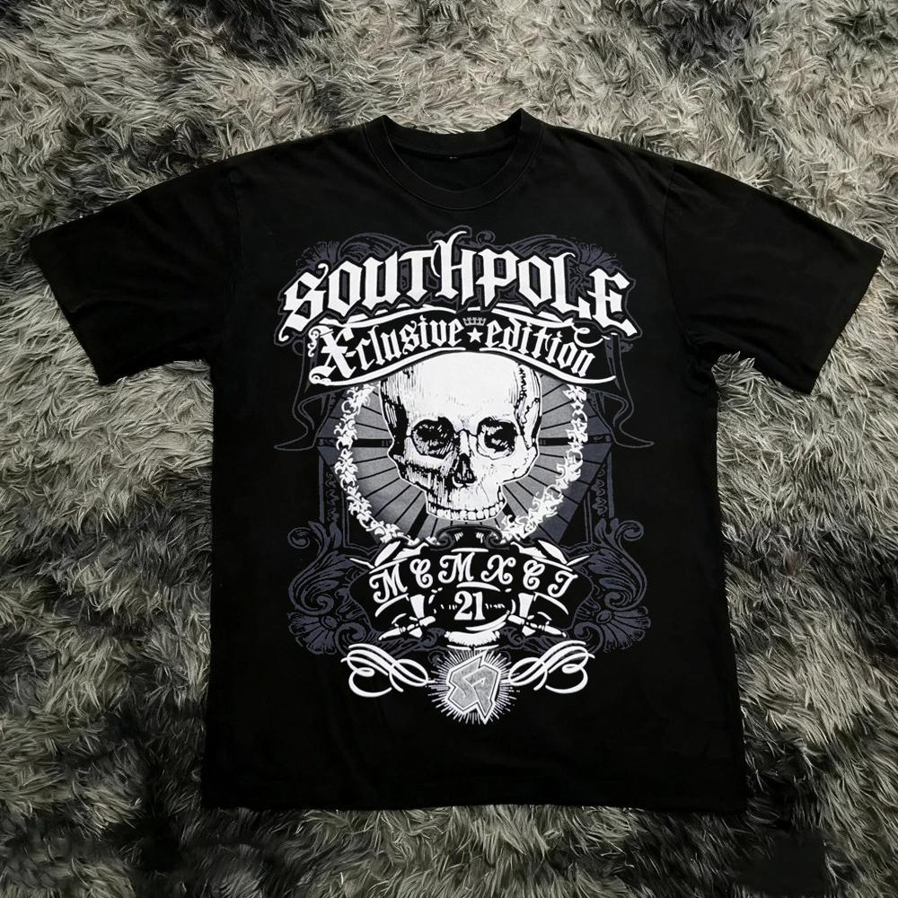 Klassisches Y2K Gothic Stil T-Shirt Druck Oversize T-Shirt High Street Shirts Gothic Rundhals Baumwoll Tops Neues Herren Damen T-Shirt