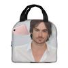 Soft Ian Somerhalder Damon Salvatore Insulated Lunch Bag for Kids School Cooler Thermal Food Box Tote Lunch Boxes Container
