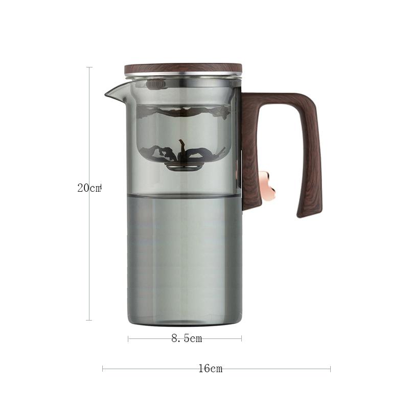 High-grade Home Tea Pot One Click Tea Water Separation Stainless Steel Tea Strainer Glass Teapot Filter Kettle For Office