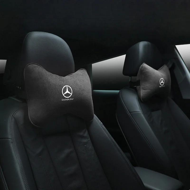 Car Safety Headrest Neck Pillow Accessories For Mercedes Benz W205 W204 W203 W212 GLC CLA GLA AMG C180 C200 C300 C63 Coupe C43