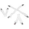 4Pcs   Bed Sheet Fasteners Suspenders Elastic Sheet Band Straps Clips Holder
