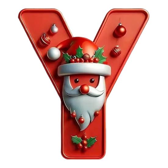 26 Letters Christmas Ornaments Personalized Santa Claus Monogram Initial Letter Xmas Tree Pendant for Tree DIY Craft Home Decor