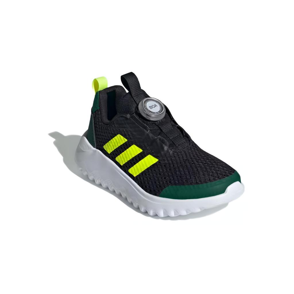 New Adidas ActiveFlex BOA 3.0 Boa 3 Cushioning, Wear Resistant Low Top Kids' Running Shoes Black Green Yellow Kids' ID3377