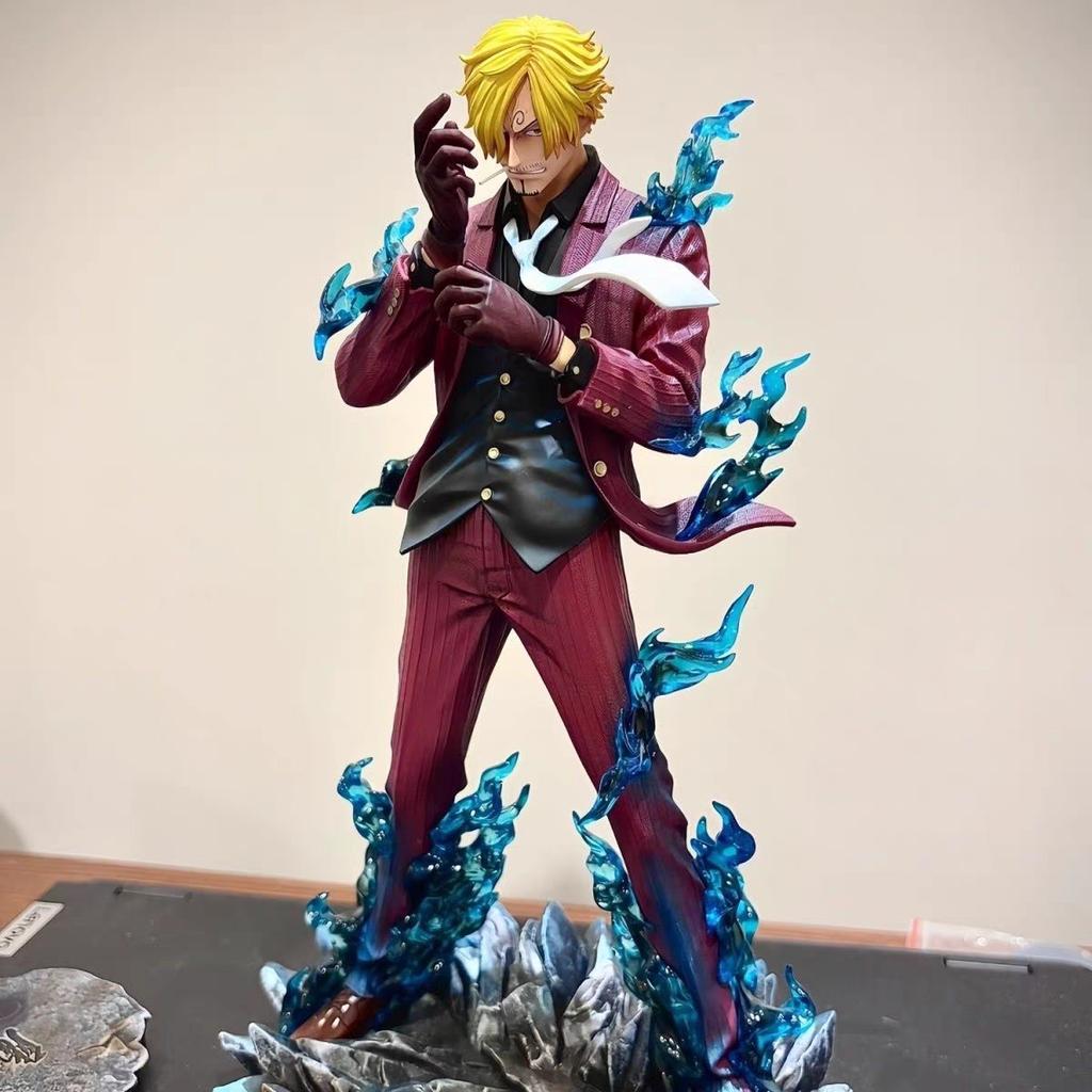 CK&JT Studio One Piece Sanji Anime-Figur Kann Basis sein Kann bewegt werden PVC Kampfmodus 25cm Sammlermodus Ornament Spielzeug Geschenke