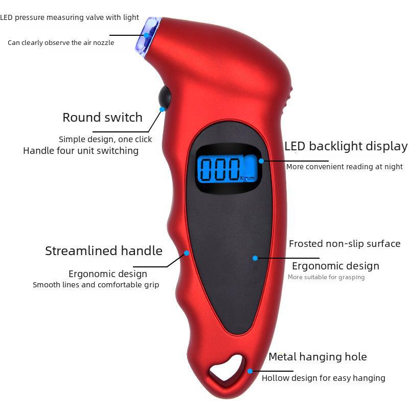 High-Precision Digital Tire Pressure Gauge with On-Board Display