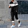 Summer 2 Piece Sets Tracksuit Men Long Sleeve T Shirt+Sweatpants Suit Men Streetwear Vintage Oversize Sweatshirt Men's Clothing