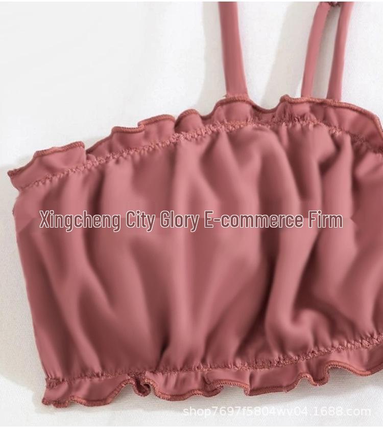 2024 European & American Women's Multicolor Ruched Two-Piece Swimsuit - Backless Sexy Bikini