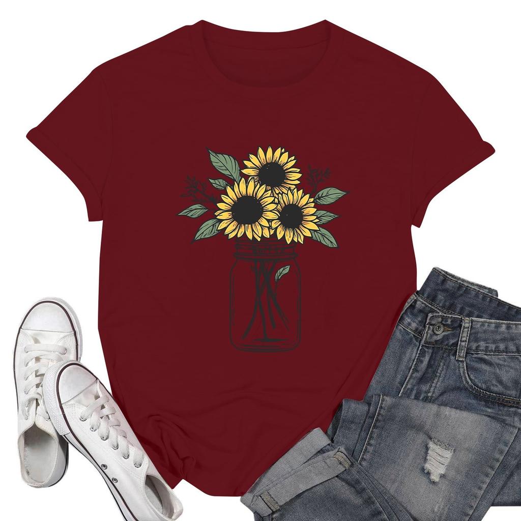 Dámská móda Ležérní Tištěné Krátký rukáv Kulatý výstřih Pulovry