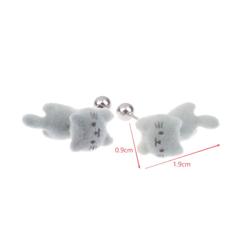 

1Pair Cute Flocking Cat Earrings Adorable Kitty Stud Earrings Dainty Trendy Animal Jewelry For Women Unique Gift For Cat Lovers