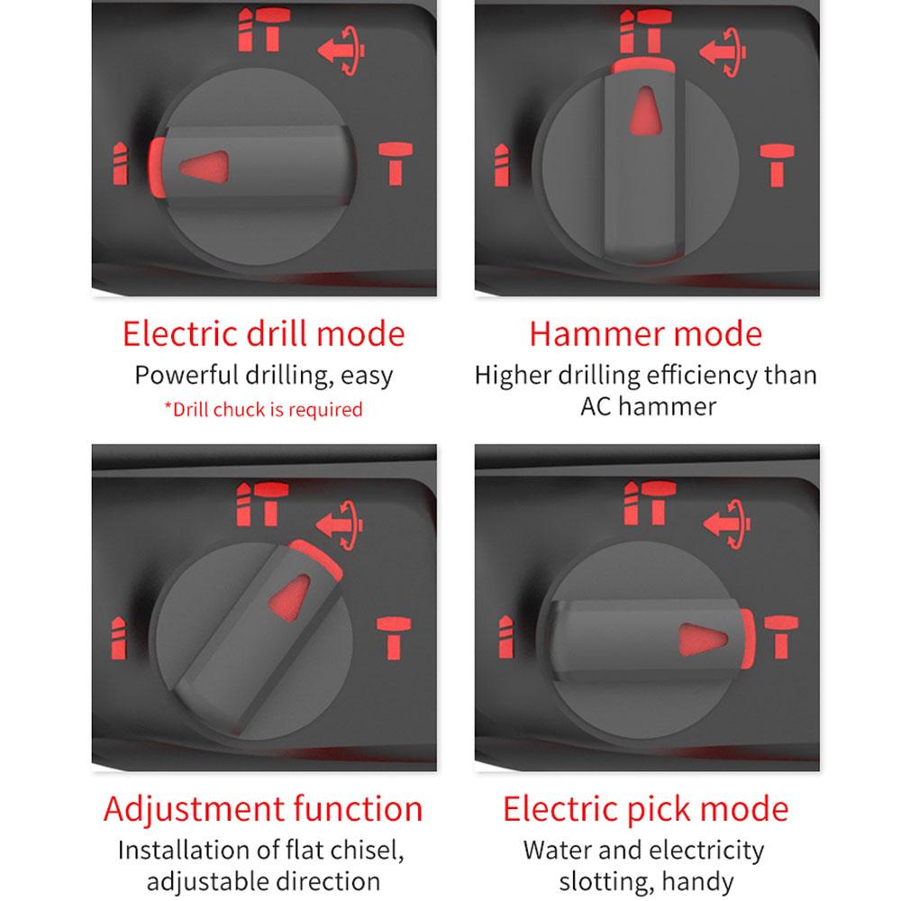 NAWIN 300N/M Cordless Rotary Hammer Brushless Copper Motor Rechargeable Hand-held Electric Tool Hammer Impact Drill