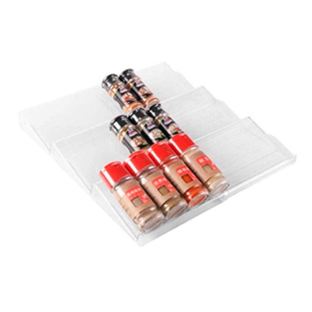 3 Tier Expandable Spice Rack Plastic Slide Out Upper Cabinet Organizer Seasonings