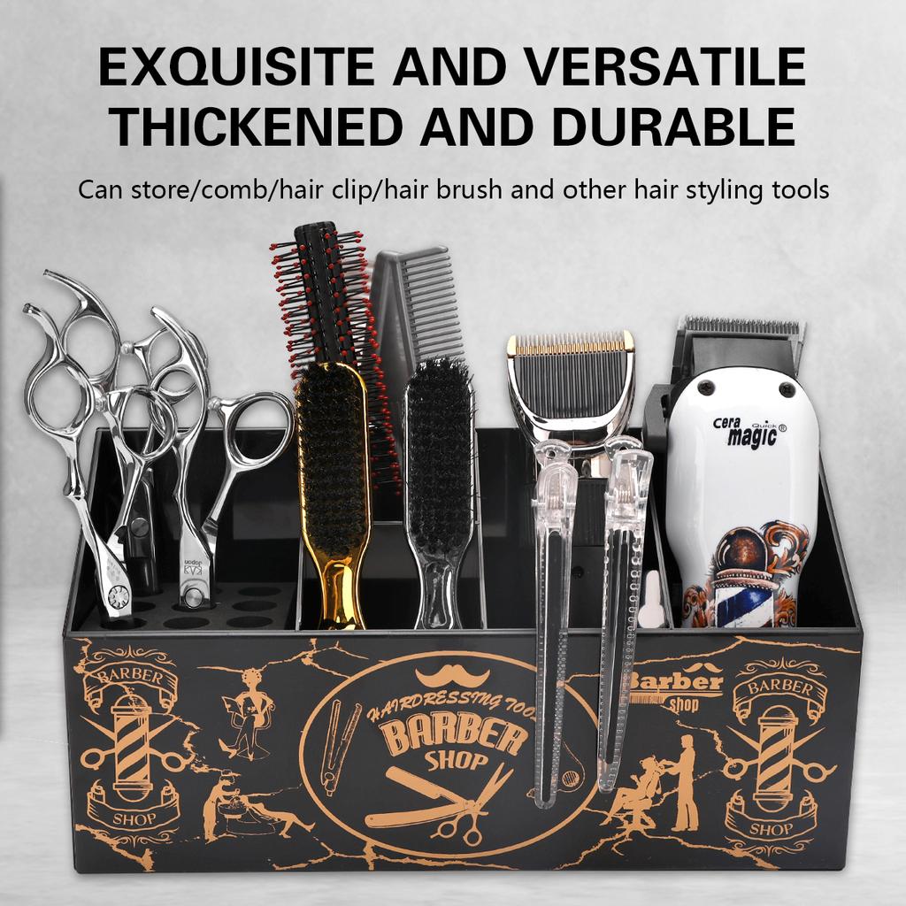 Barber Holder  Anti Slip Multifunctional Hair Comb Scissors Rack Hairdressing Tools Box Barbershop Accessories Tools