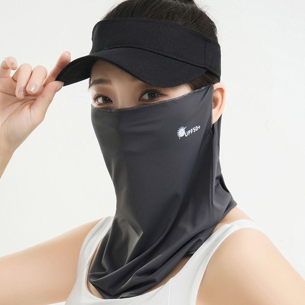 Breathable Sunscreen Face Veil UV Protection Face Cover Durable Ice Silk Face Mask