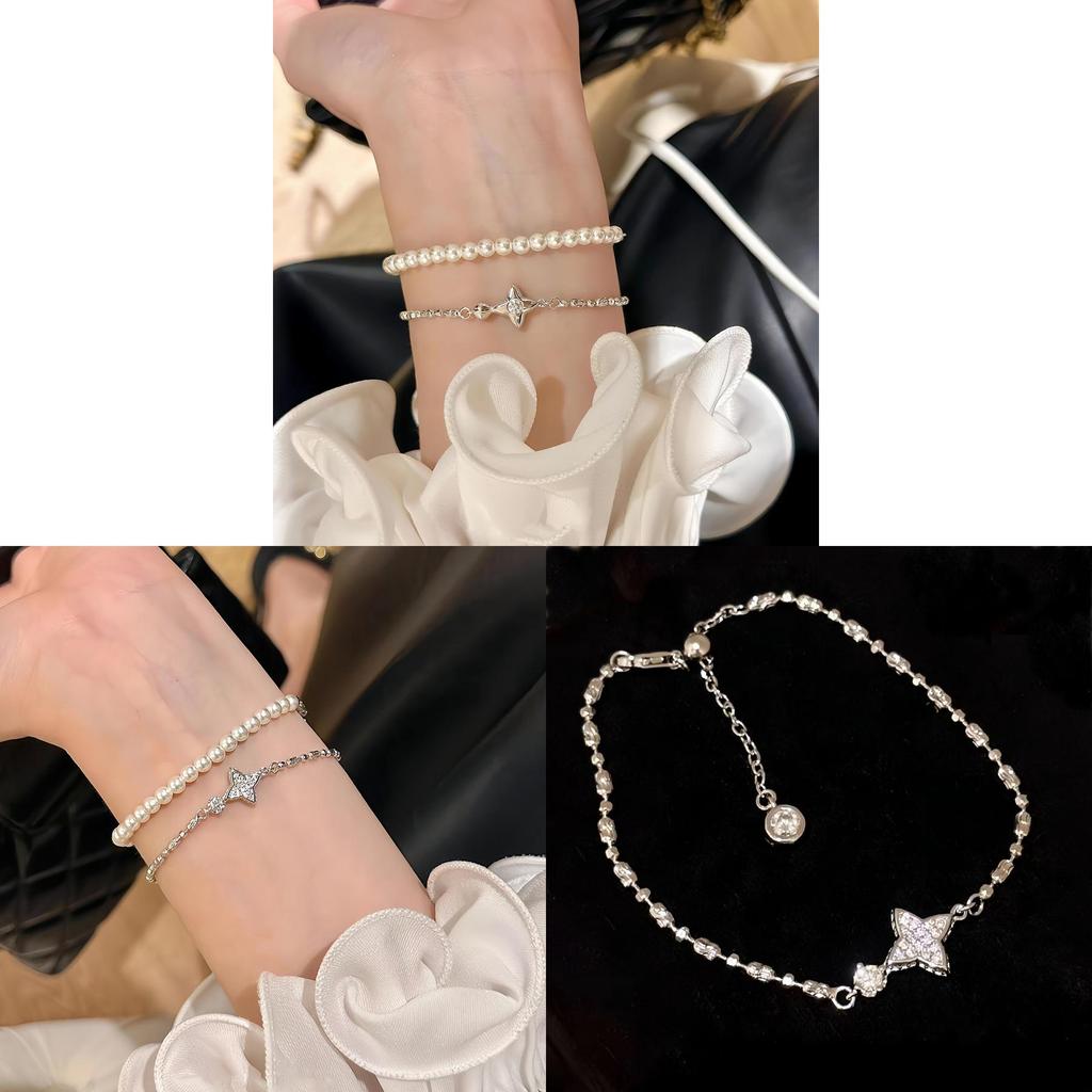 Zircon Star Shape Bracelet For Women With Geometric Design And Floral Elements For Gift Giving
