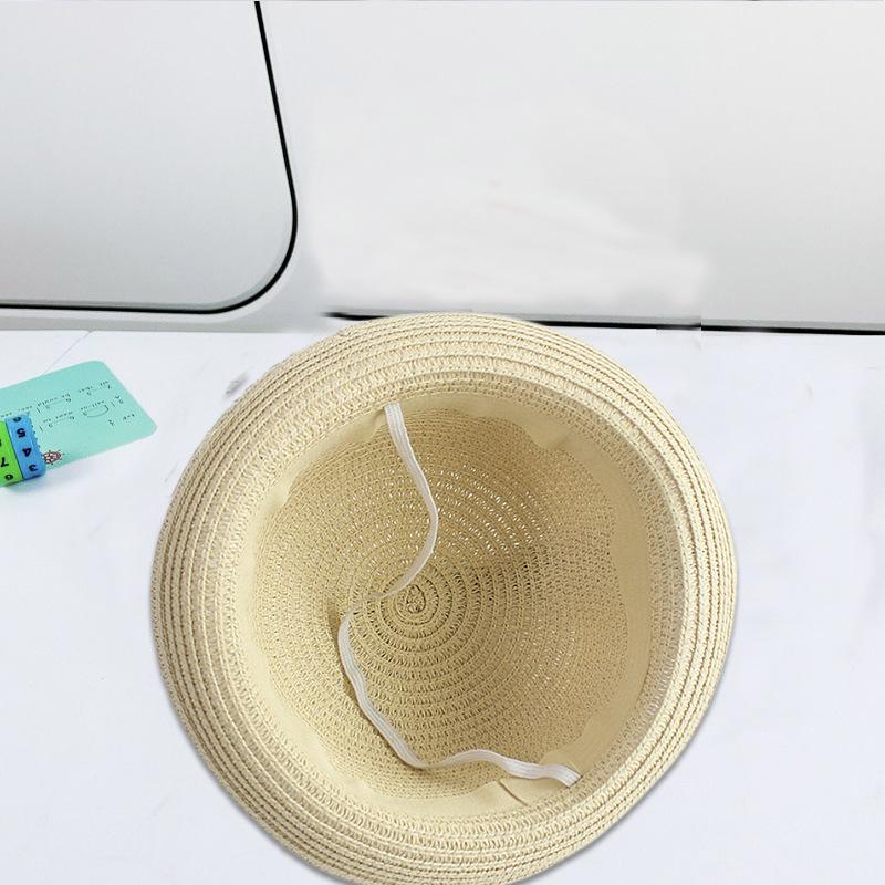Dinosaur Eyes Baby Straw Hat Cute Super Cute Summer Men and Women Children Beach Sun Hat Children Sunscreen Basin Hat