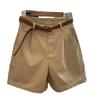 Women's High Waist Cotton Wide Leg Capris - Summer 2026 Korean Style Casual Shorts