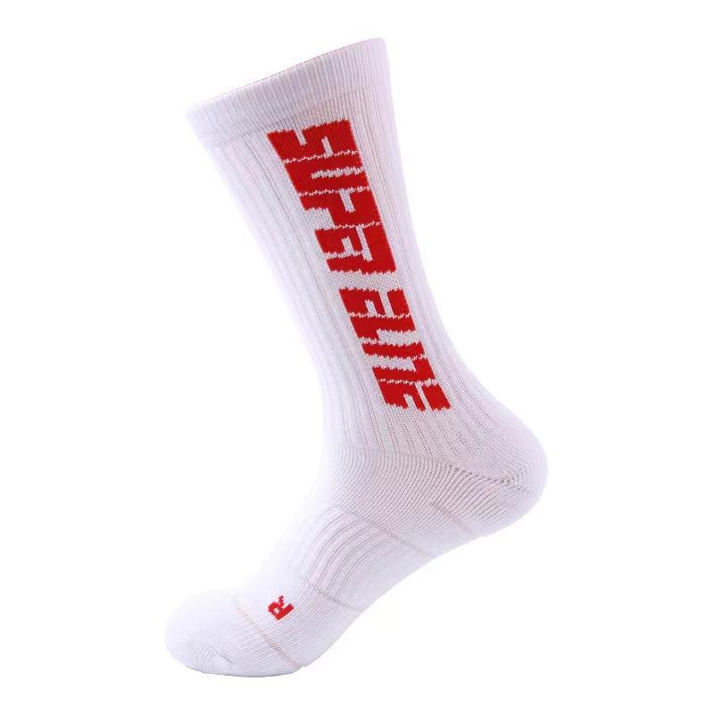 Męskie skarpety sportowe, Wysokie skarpety do koszykówki, Długie skarpety frotte pochłaniające pot do biegania, Skarpety letnie, Skarpety do koszykówki