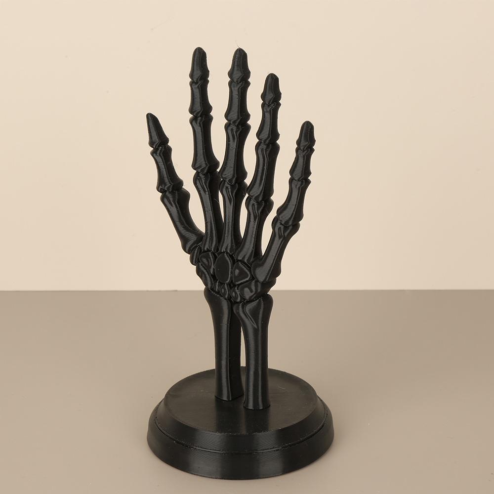 Soporte de Joyería de Mano de Calavera Estilo Gótico Oscuro Soporte de Exhibición de Anillos Collares Pendientes Esenciales para el Hogar