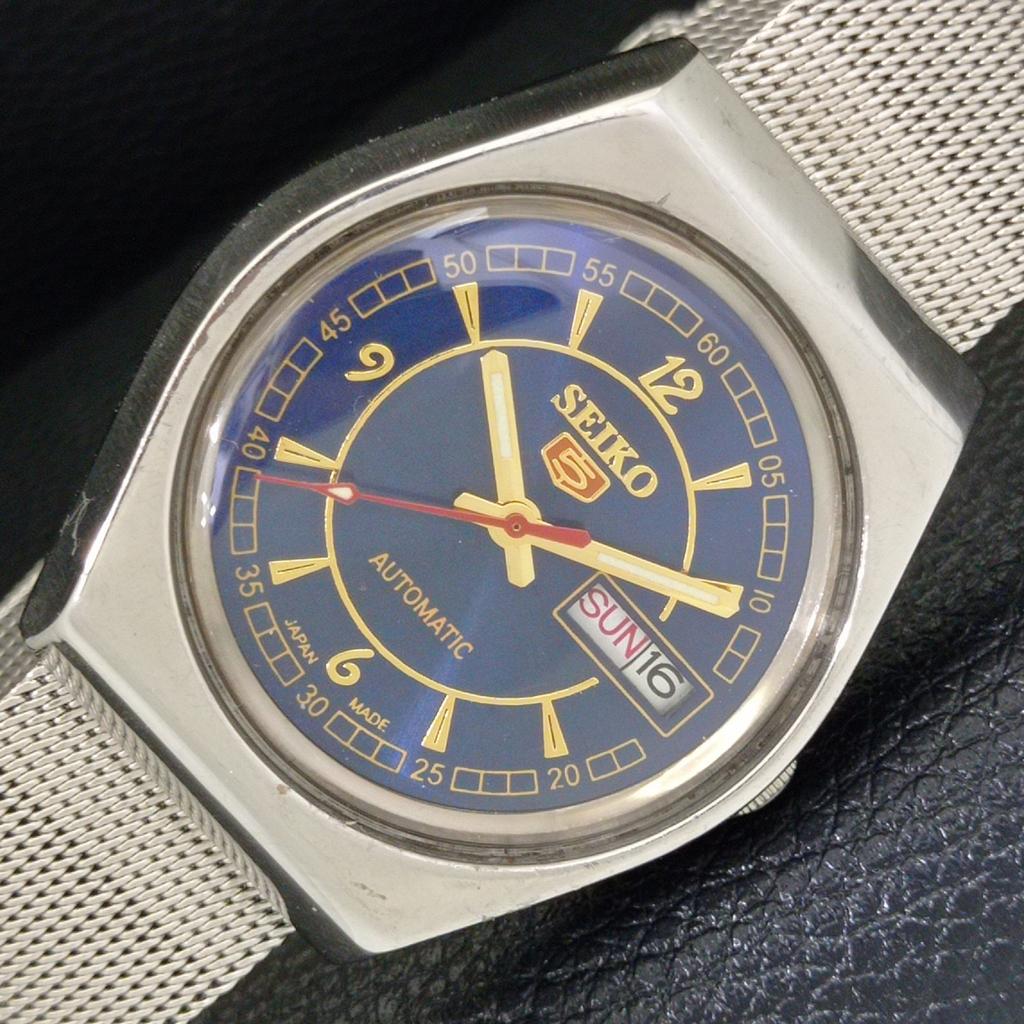 

AUTOMATIC VINTAGE SEIKO 5 6309A JAPAN MENS BLUE COLOR DIAL WATCH a500836-5 R154-a500836
