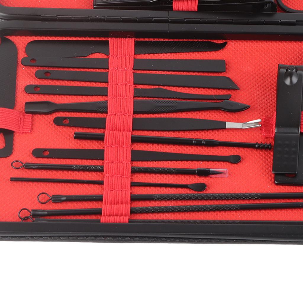 23 Pcs Nail Clippers Set Black Stainless Steel High Hardness Portable Household Nail Clippers Set