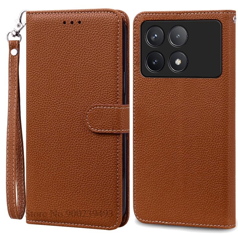 Pouzdro F6 Pro pro POCO F6 Pro Pouzdro Silikonová peněženka Kožené vyklápěcí pouzdro pro Xiaomi Poco F6 Pro 5G Pouzdro Knižní obal Fundas