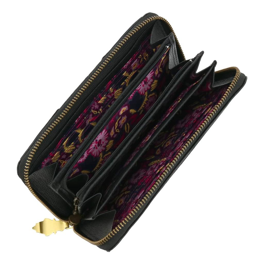 Portofel lung cu fermoar rotund din piele naturală, fluture mare 316080, fluture din piele de capră, bordeaux [ANNA SUI] Pentru femei [96]