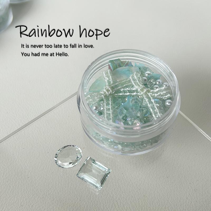 

Mint Mambo Super Fairy Gas Material Nail Art Jewelry Crystal Transparent Gravel K9 Nail Art Diamond Wear Nail Material Pack