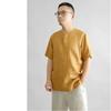Summer Men's Linen Henley Shirt Solid Color Casual Short Sleeve