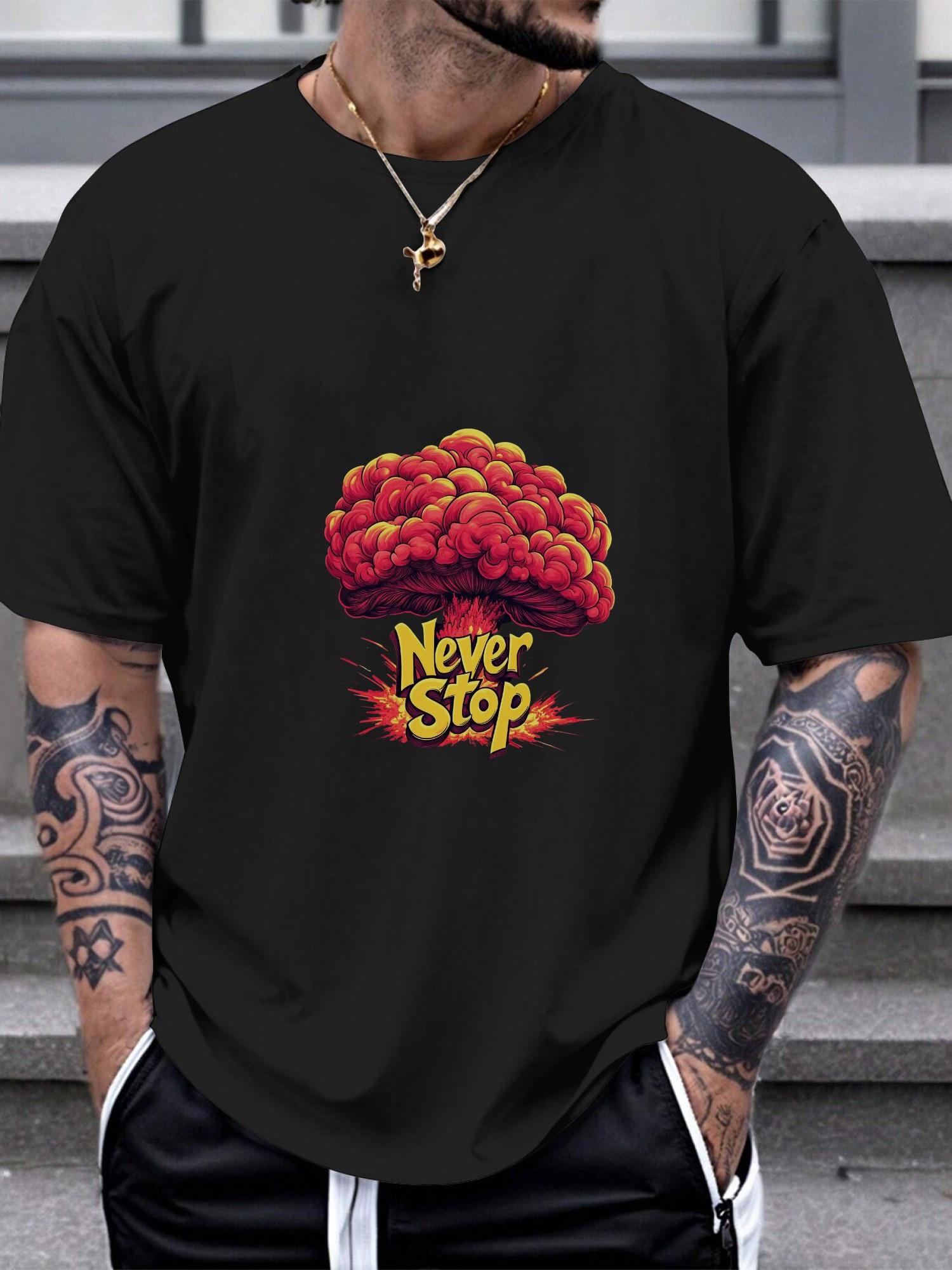 1pc Mushroom Cloud Never Stop T-shirt XXL