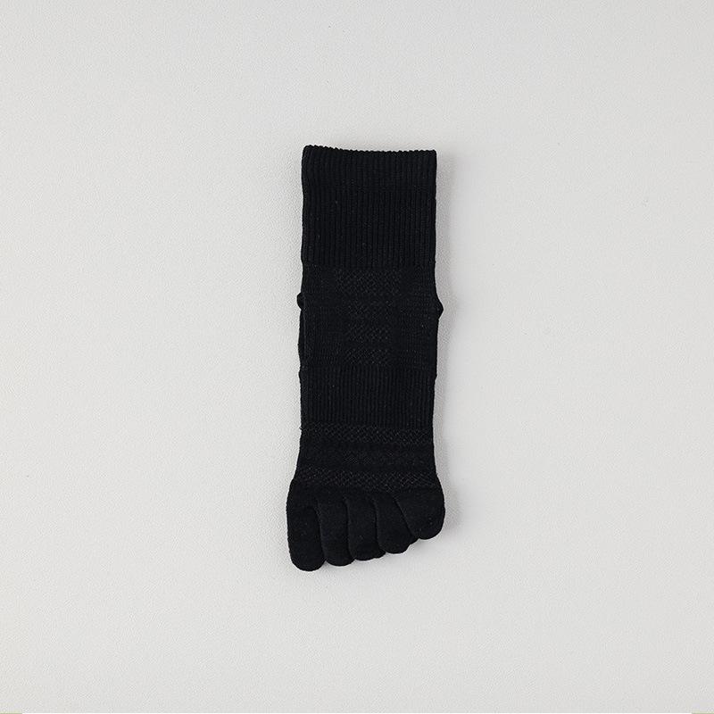 Women Summer Thin Mesh Breathable Pure Color Sweat Absorbent Boneless Short Five Finger Socks