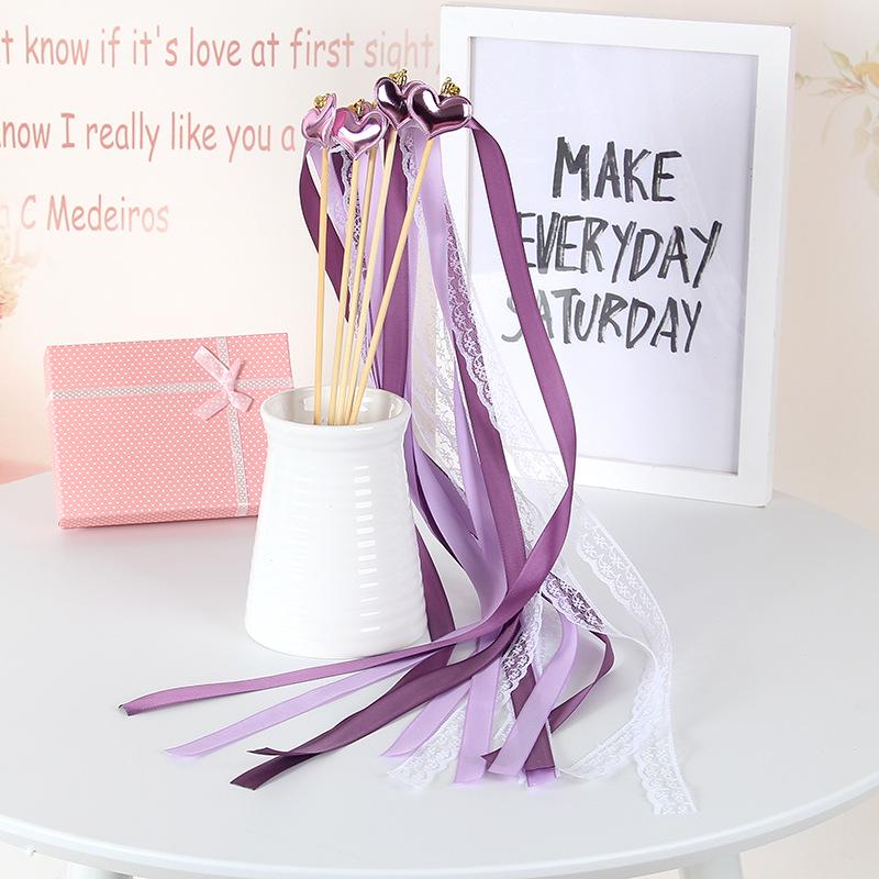 

Heart Fairy Wands & Ribbon Flowers: European Wedding Party Decor