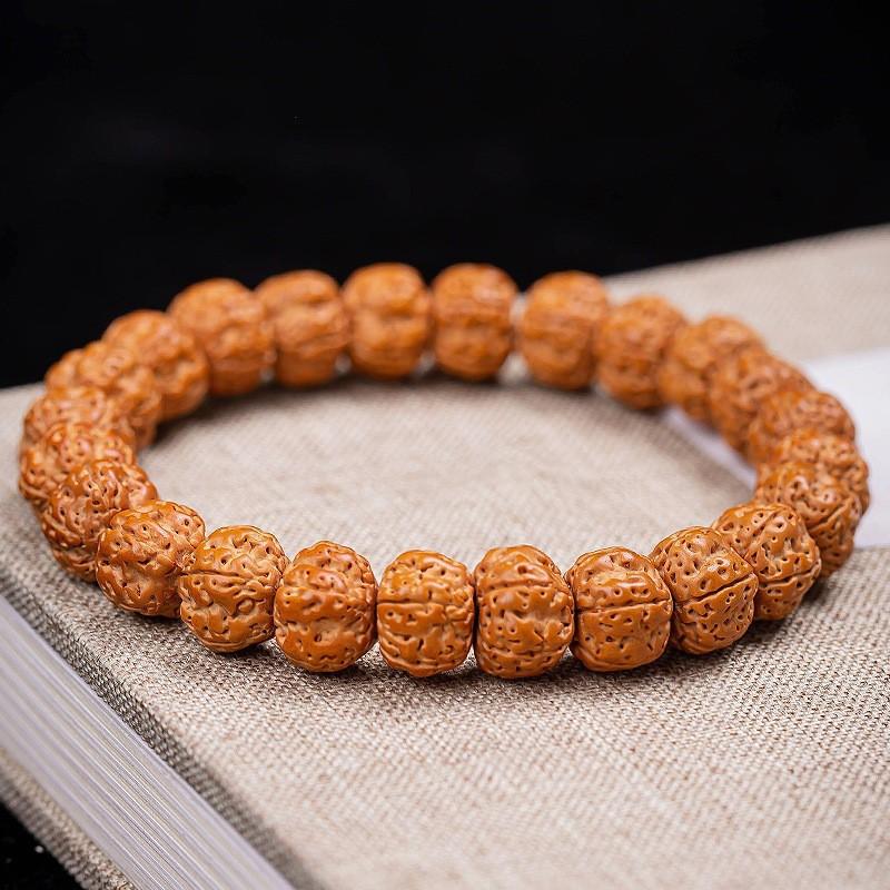 Authentic Indonesian King Kong Bodhi Bracelet Men Hand-Carved Beaded Jewelry