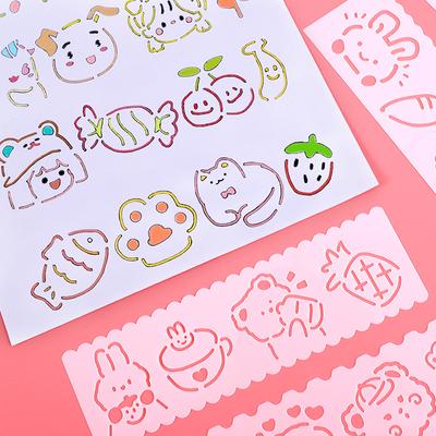 4 Stück/Set Niedliche Cartoon-Tier-Schablonen für Kinder-Malerei Poster Muster DIY Hohl-Schablonen Journal Scrapbooking Zubehör