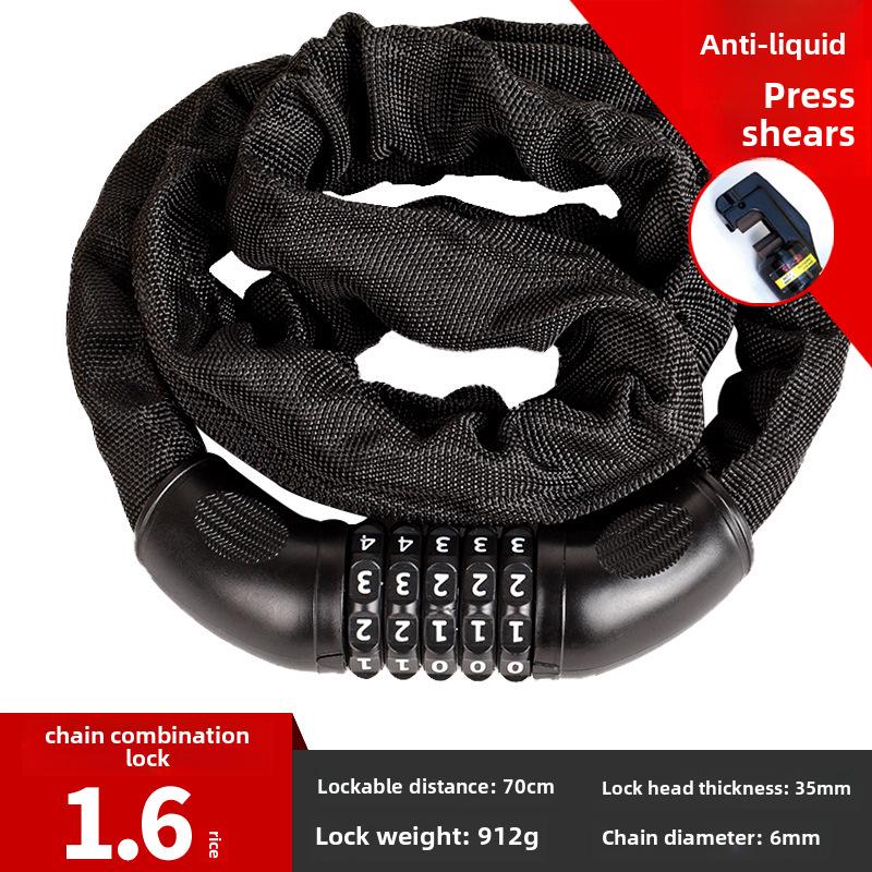 Electric Motorcycle Anti-Theft Chain Lock for Bikes and Doors