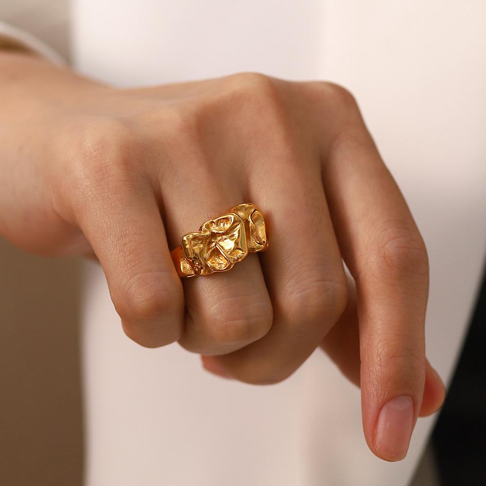 Lava ring ins trendy cold wind index finger ring simple and versatile stainless steel non-fading ring