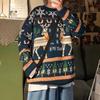 Veste d'hiver style Hong Kong et pull de Noël ample coréen pour garçons