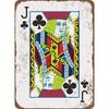 Vintage Poker Metal Sign 8x12 Unframed Jack of Clubs Wall Plaque Retro Decor