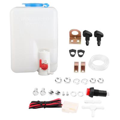 Kit Universal de Depósito de Bomba de Lavaparabrisas para Parabrisas con Herramientas de Limpieza 12V para Coches Clásicos