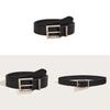 Vintage Style Black Leather Belt With Metal Pin Closure For Daily Use
