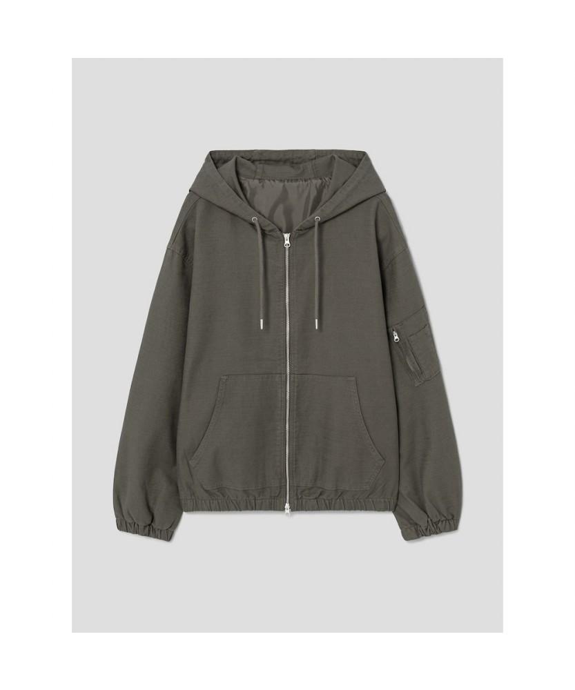8seconds Natural Wash Hooded Jacket Khaki