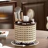 360° Rotating Desktop Pen Holder Multifunctional Grid Design Cosmetic Storage Box Vintage Large Capacity