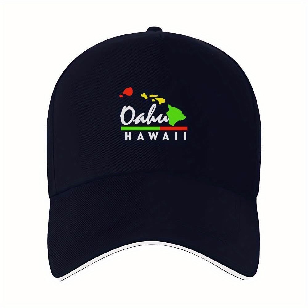 Oahu Hawaii Map Adult Polyester Baseball Cap Casual Adjustable Lightweight Summer Sport Hat
