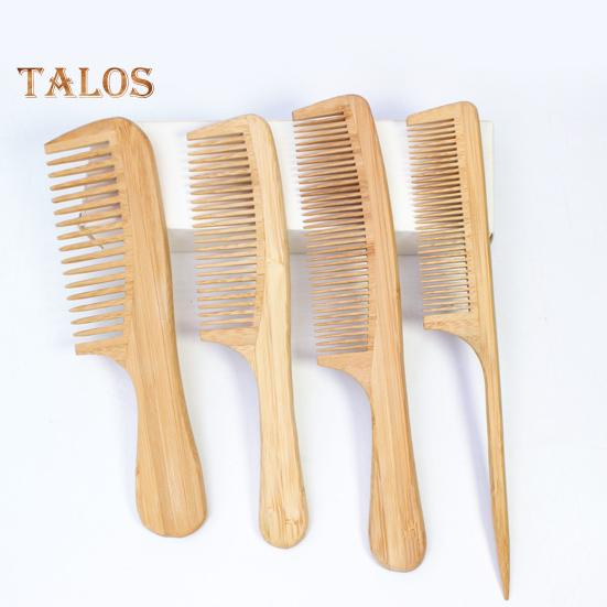 Natural Bamboo Wide Tooth Hair Comb for Women Men Anti-Static Afro Fork Comb Detangler Brush for Curly Straight Wet Dry Hair Prevents Breakage