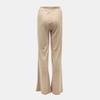 Women's Beige Melange Ribbed Fluid Trousers Alisky DEELUXE 74